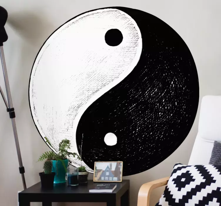 Yin yang-symbolen Väggklistermärken djur - Tenstickers