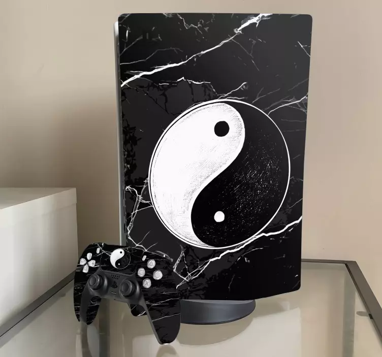 Yin yang-tema PS5 klistermärke - Tenstickers