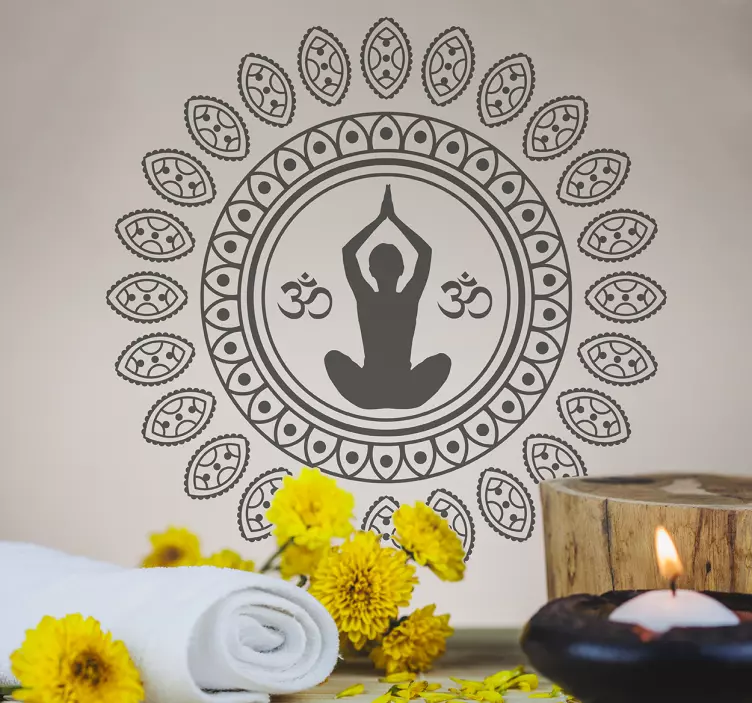 Yoga mandala vägg klistermärke - Tenstickers