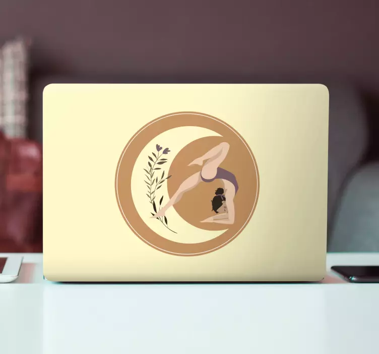 Yoga pose silhouette klistermärke för bärbar - Tenstickers