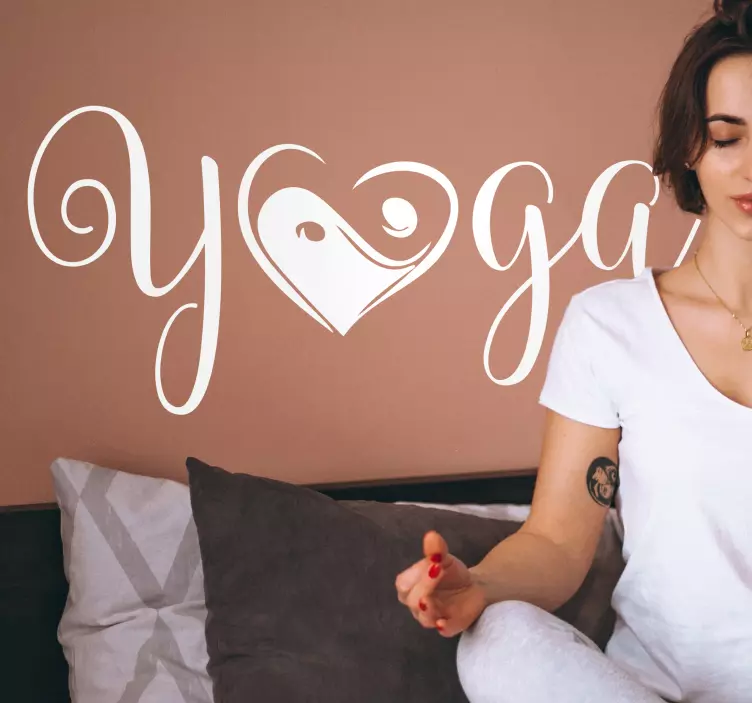 Yoga yin yang väggklistermärke - Tenstickers
