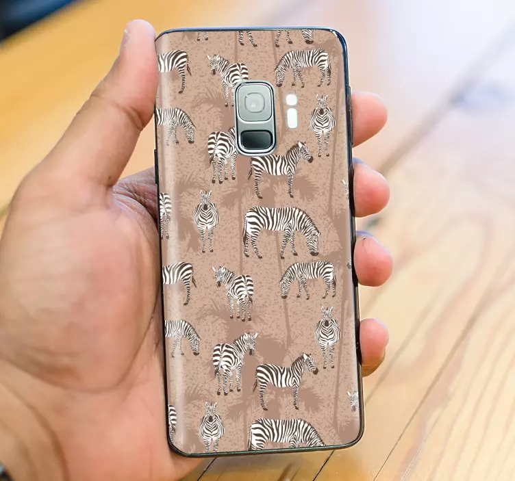 Zebra och handflator bruna samsung klistermärken - Tenstickers