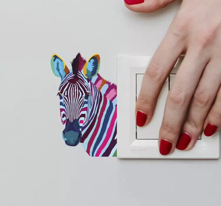 Zebra pop art ljusbrytare klistermärke - Tenstickers