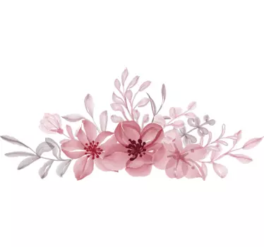 Rosa blommor Väggklistermärken sovrum - Tenstickers