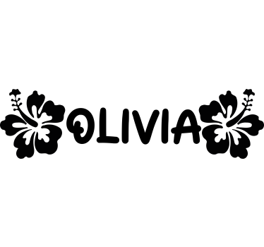Rosa hawaï blommor Klistermärke cykel - Tenstickers