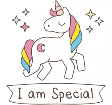 Jag är en unik unicorn vägg klistermärke - Tenstickers