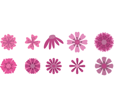 Graciösa rosa blommor klistermärken cykel - Tenstickers