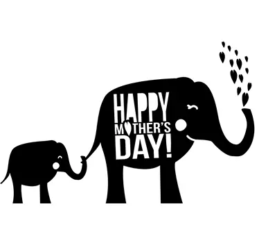Glad mors dag elefant klistermärke - Tenstickers