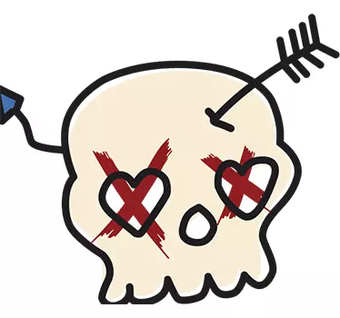 Klistermärke djur med skalle och pil - Tenstickers