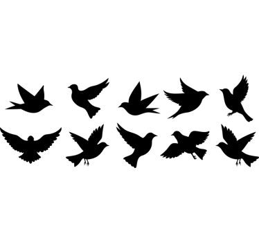 10 fåglar antikollision fönster klistermärke - Tenstickers