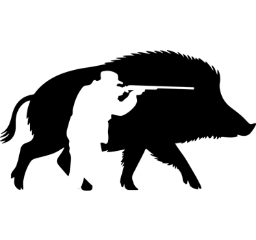 Vildsvinsjakt bil klistermärke - Tenstickers
