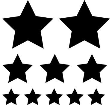 Monocolor stjärnor set bil klistermärke - Tenstickers