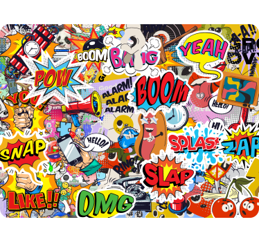 Flerfärgade bombdesigner klistermärke för bärbar - Tenstickers