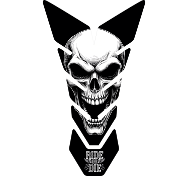 Vit skalle motorcykelklistermärke - Tenstickers