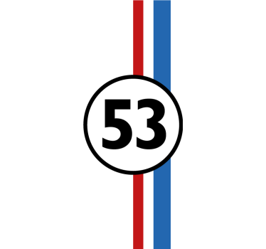 herbie -nummer bil klistermärke - Tenstickers