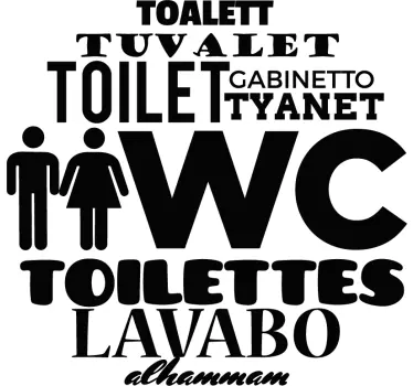 Språk toalett klistermärke - Tenstickers