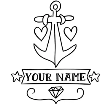 Ankare med anpassningsbara namn nautiska väggdekor - Tenstickers