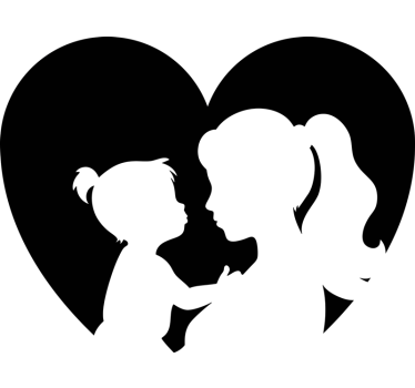 Mamma hjärta siluett skyltfönster klistermärken - Tenstickers