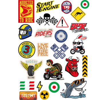 Bombdesignpaket motorcykelklistermärke - Tenstickers