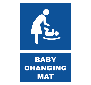 baby changing mat klistermärke för dörr - Tenstickers
