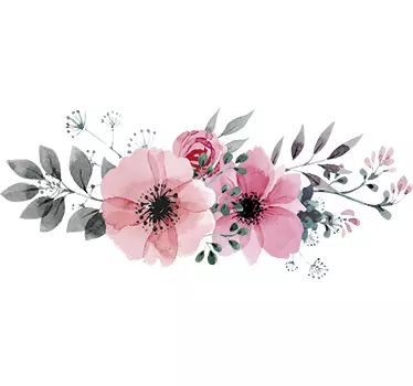 Vacker rosa blommig vägg klistermärke - Tenstickers
