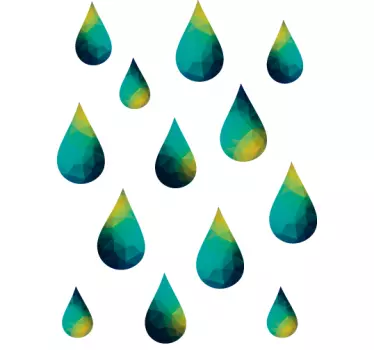 Kalejdoskop droppar duschklistermärke - Tenstickers