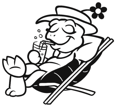 Chill semester sköldpadda husvagn klistermärke - Tenstickers