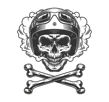Motorcykelskelettdesign motorcykelklistermärke - Tenstickers