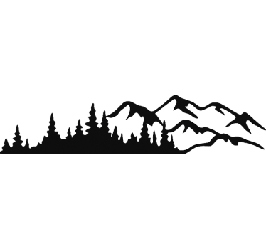 Bil klistermärke monokrom bergskog - Tenstickers