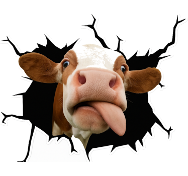 Bildekal Roligt Ko Genombrott - Tenstickers