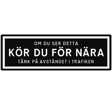 Tailgating varning bil klistermärke - Tenstickers