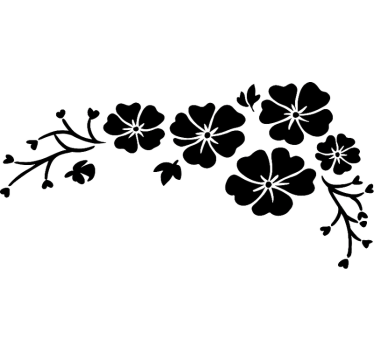 Bil klistermärke svart körsbärsblomma - Tenstickers