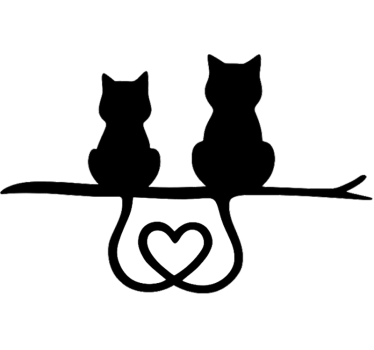 Bil klistermärke kattens svans hjärta - Tenstickers