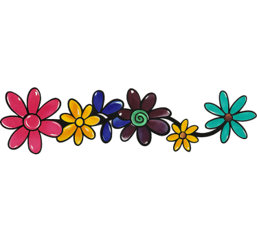 Blommigt bil klistermärke - Tenstickers
