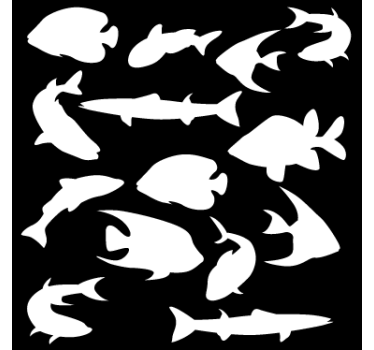 Fisk formar fönster dekaler - Tenstickers