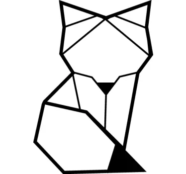 Geometrisk räv enkel vilda djur klistermärke - Tenstickers