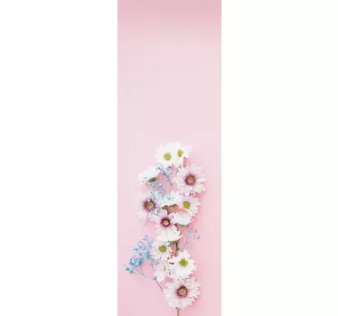 Rosa blommig kylskåp - Tenstickers