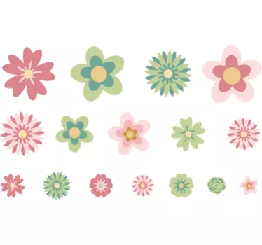 Söta blommor Klistermärke cykel - Tenstickers