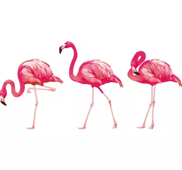 Realistiska flamingos fågelklistermärke - Tenstickers