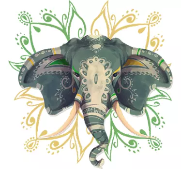 Elefant mandala vägg klistermärke - Tenstickers