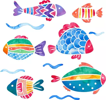 Fiskbarns klistermärken - Tenstickers