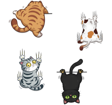 Bil klistermärke 3d look klättrande katt - Tenstickers