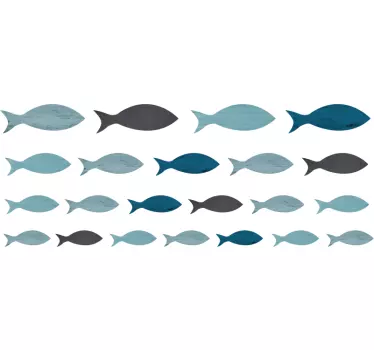 Havsfisk silhuetter fisk väggdekor - Tenstickers
