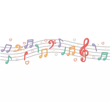 Musikaliska anteckningar vägg klistermärke - Tenstickers
