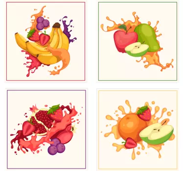 Klistermärke för frukt collage kakel - Tenstickers