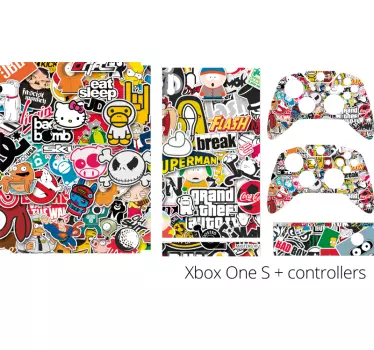 Klassiskt spelkollage xbox hudklistermärke - Tenstickers
