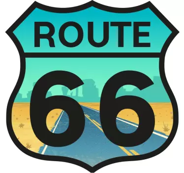 Route 66 laptop klistermärke - Tenstickers