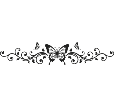 Bil klistermärke elegant svart fjäril - Tenstickers