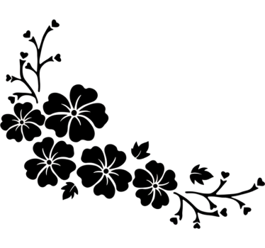 Bil klistermärke svart blommhörn - Tenstickers