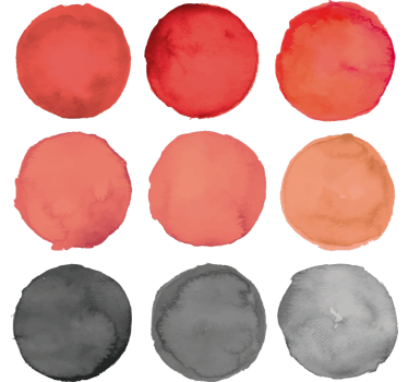 Grå cirklar och pantone korall textur vägg klistermärke - Tenstickers